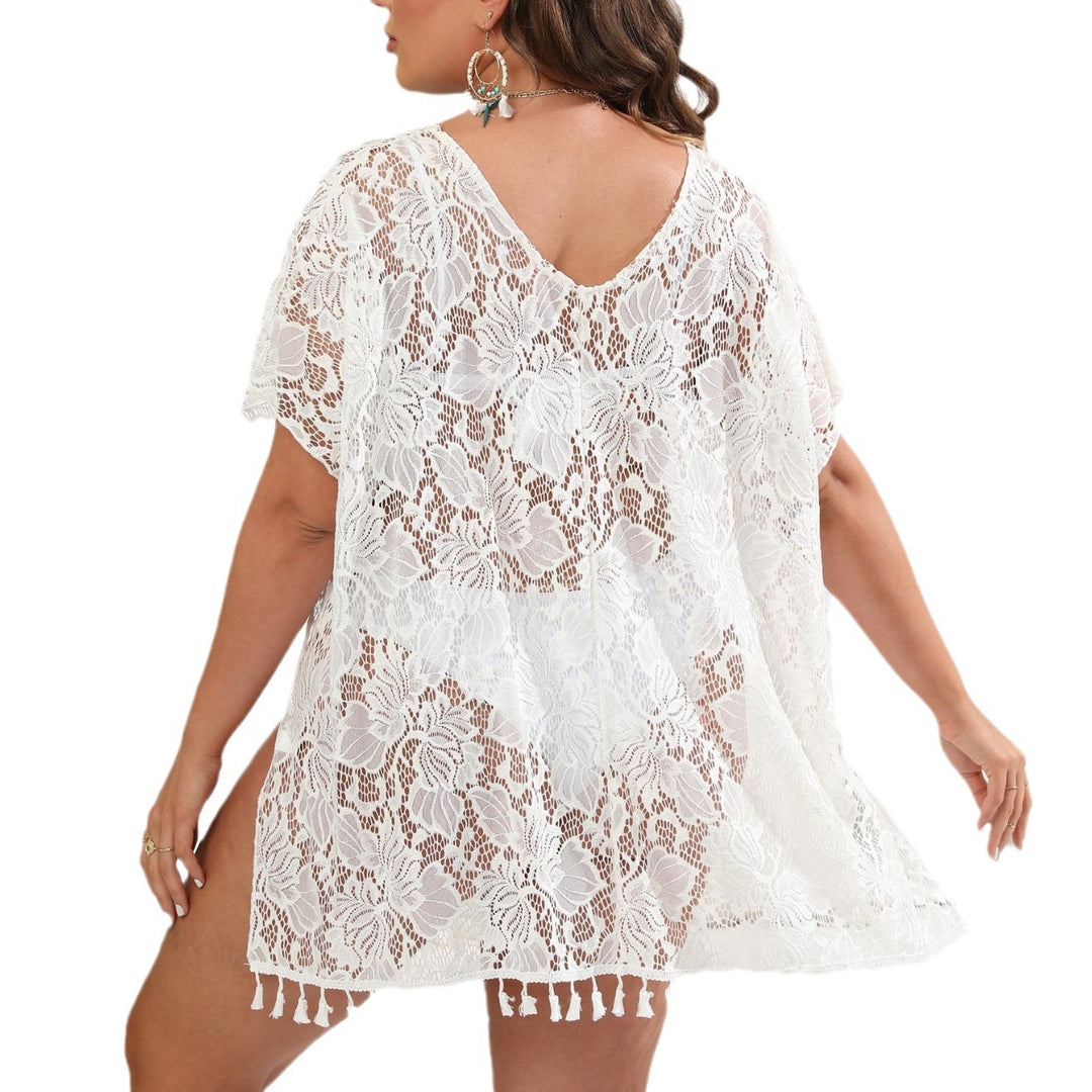 Ladies Elegant Translucent Lace Cover-Up Chic Tunic Style