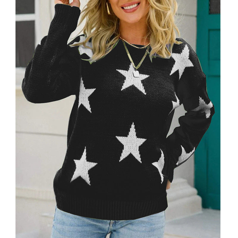 Ladies Star Pattern Sweater Lune London