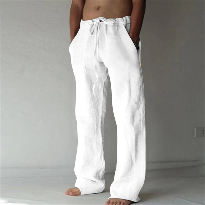 Casual linen pants for men with elastic waist and practical side pockets Lune London