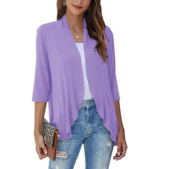 Women’s Light Chiffon Jacket with Open Fronts and 3/4 Sleeves Lune London