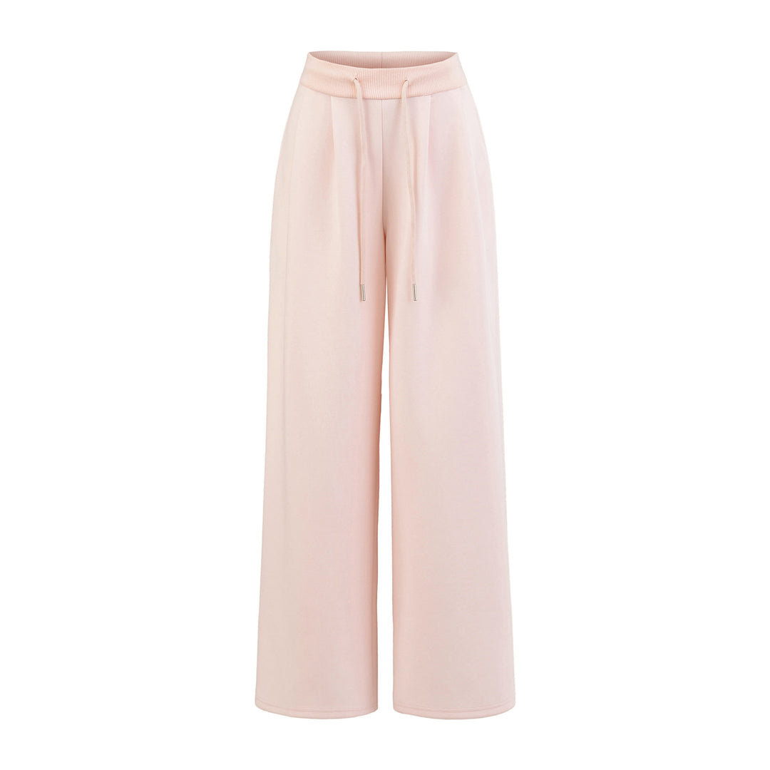Wide jogger pants for women with elastic waist and decorative drawstring Lune London