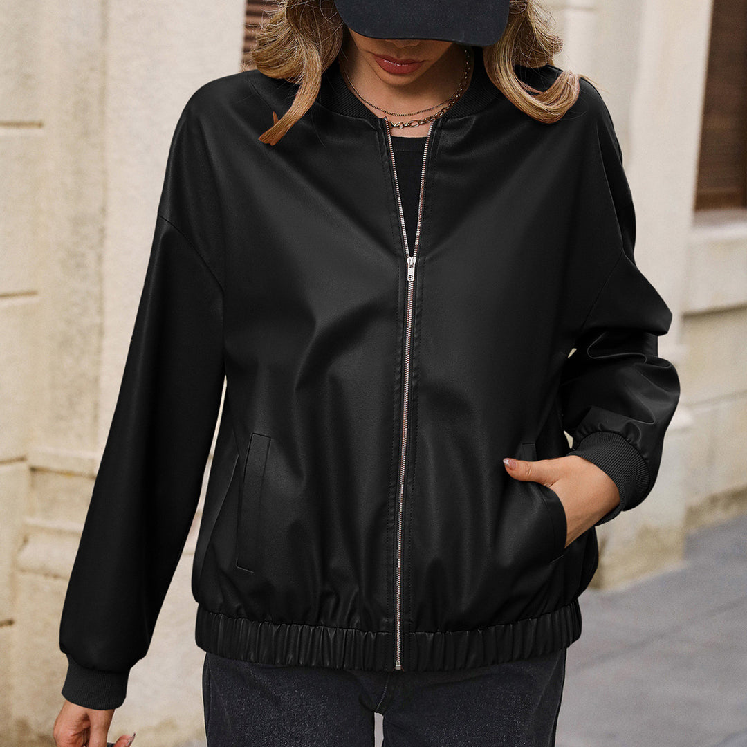 Sporty women's bomber jacket with elastic cuffs and pockets Lune London