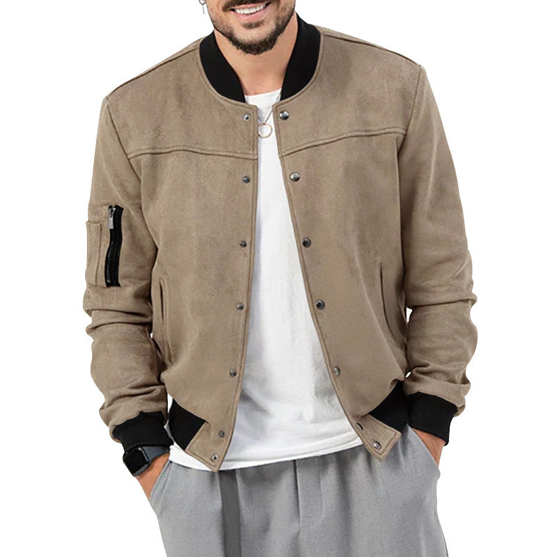 Trendy bomber jacket for men with practical zip pockets and elastic cuffs Lune London