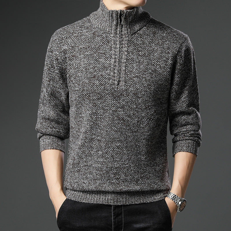 Fashion men's sweater with high zip closure and structured design Lune London