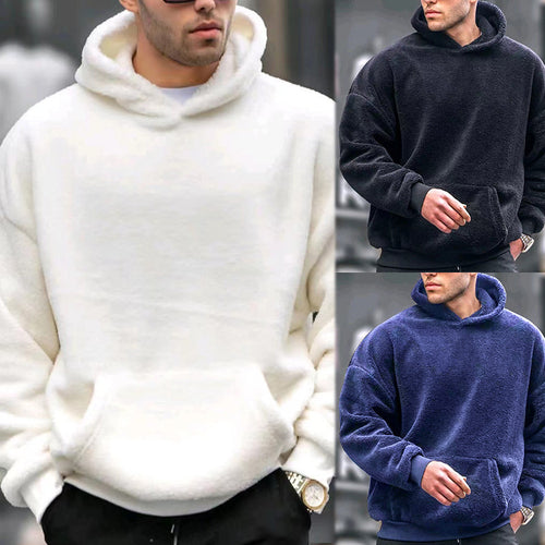 Men's cozy fleece hoodie with practical kangaroo pocket Lune London