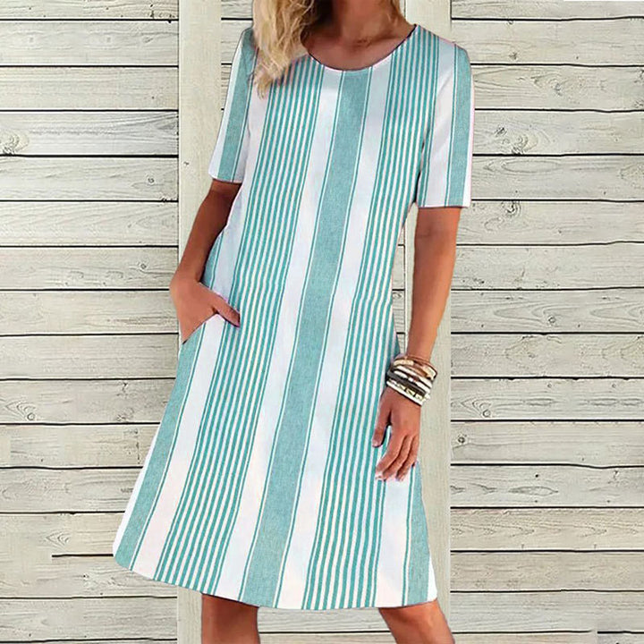 Casual dress for women with an elegant striped pattern and practical pockets Lune London