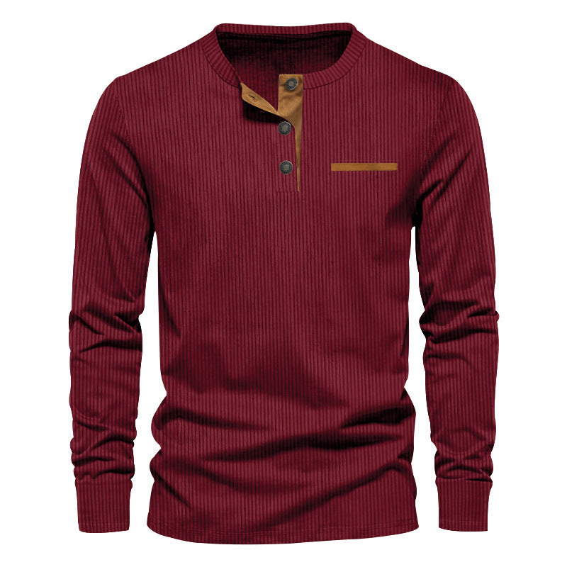 Men's long sleeve shirt with striped design and button placket Lune London