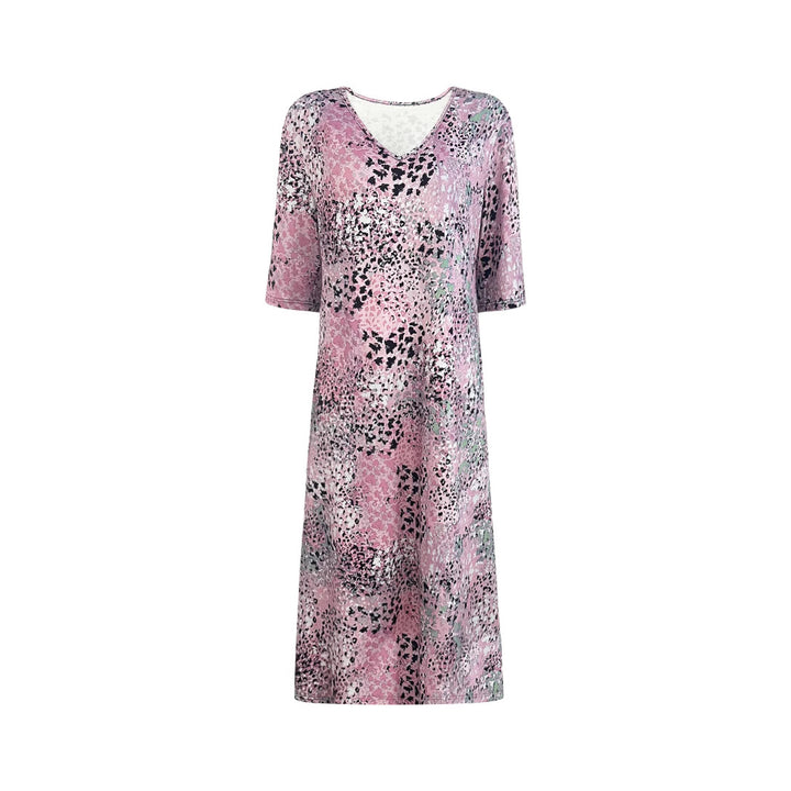 Fluid midi dress for women with eye-catching abstract patterns Lune London