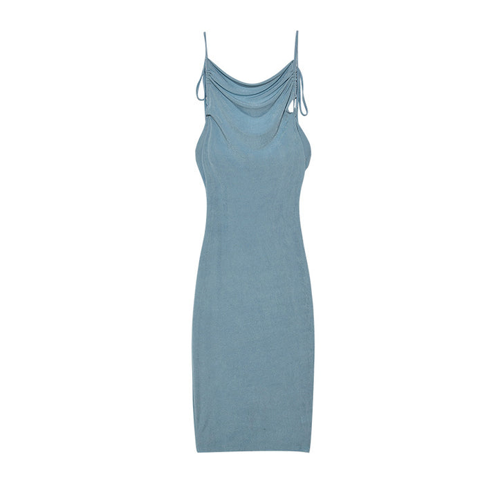 Fitted dress with ruffles for women with adjustable straps Lune London