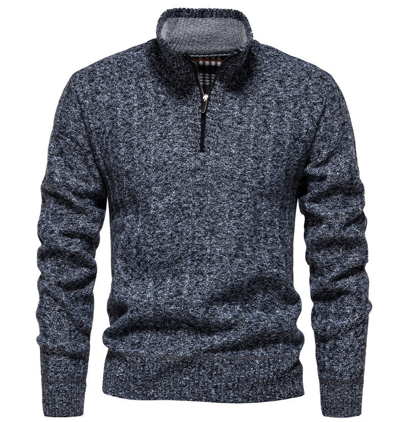 Men's sweater with high collar and zipper Lune London