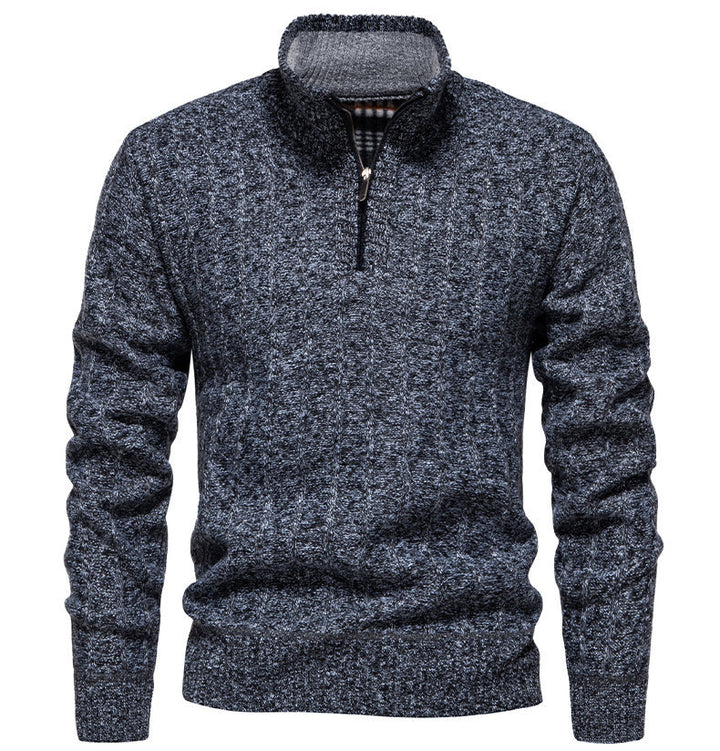 Men's sweater with high collar and zipper Lune London