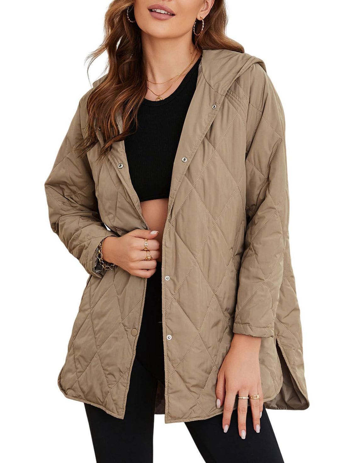 Veste d'hiver matelassée pour femmes avec capuche Chic und Stil