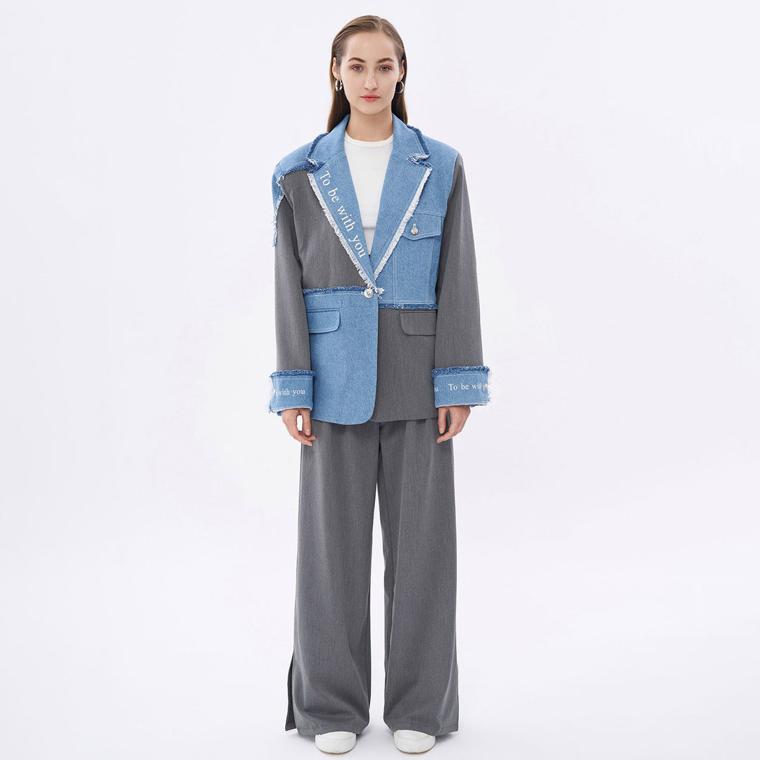 Elegant blazer for women with casual denim accents and stylish details Lune London