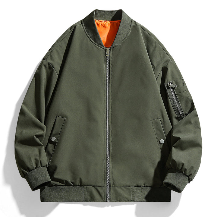 Casual bomber jacket for men with practical zip pockets and high collar Lune London