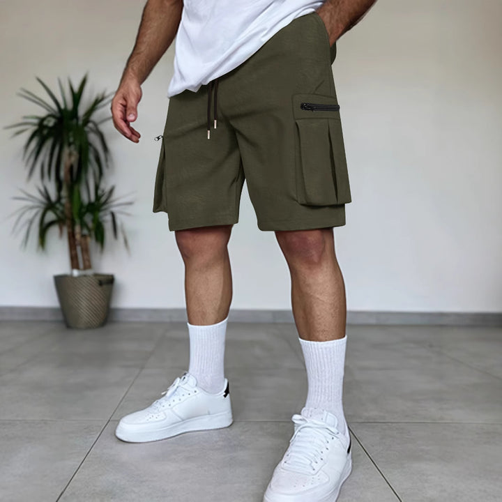 Shorts cargo utilitaires pour hommes avec poches à fermeture éclair Lune London