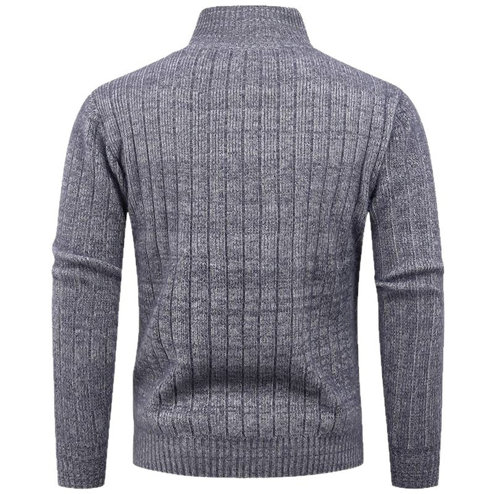 Men's turtleneck sweater with a high-quality rib structure and a modern zipper Lune London