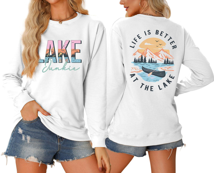 Chemise à manches longues pour femmes avec motif lac créatif et coupe décontractée Chic & Stil