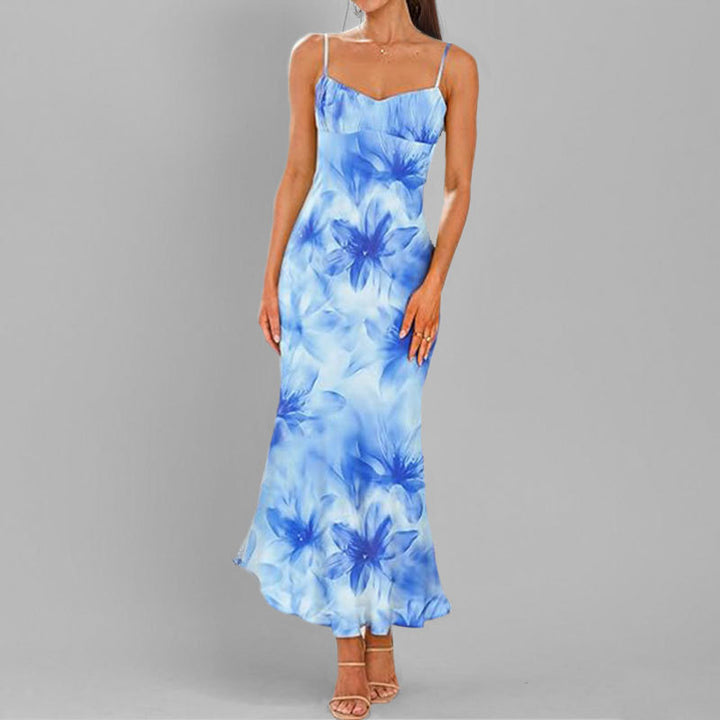 Robe Maxi Élegante pour Femmes avec Fines Bretelles et Dégradé Fantaisiste Chic & Stil