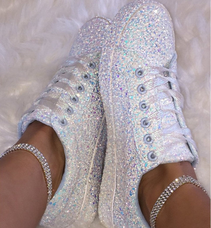 Women's Glittering Sneakers with Breathable Sole and Extra Comfort Lune London