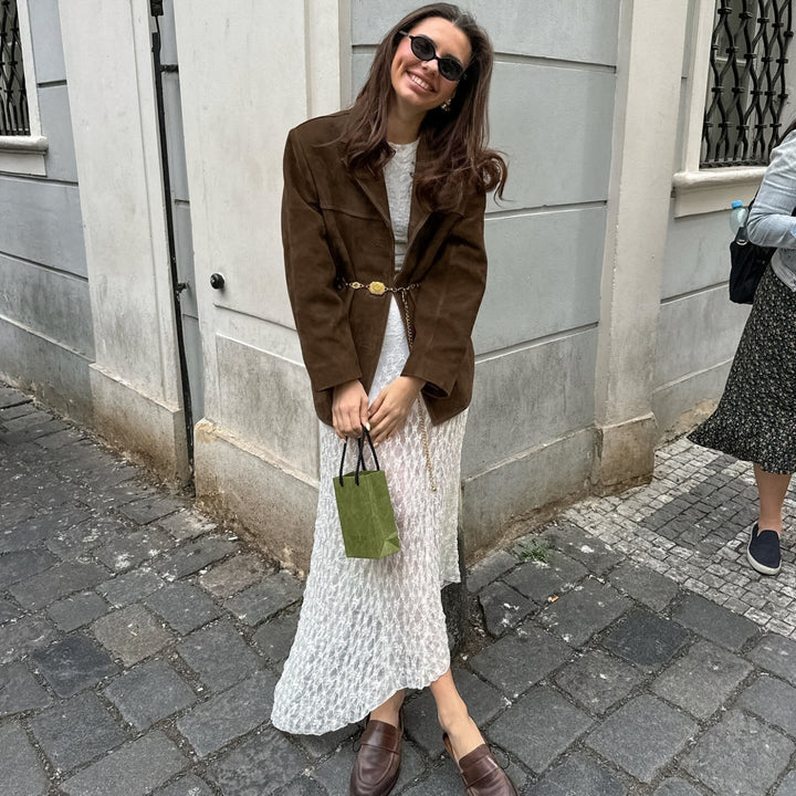 Modern suede blazer for ladies Lune London