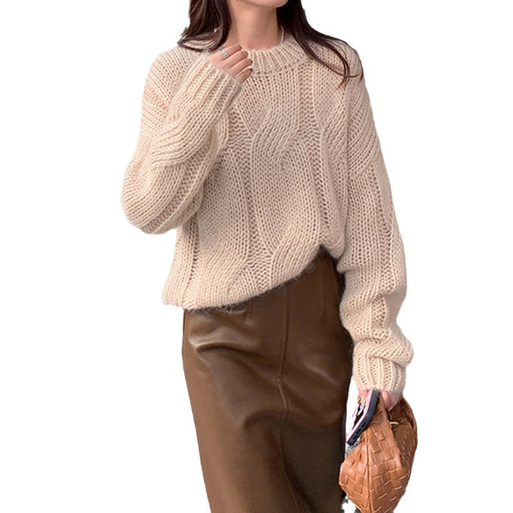 Pull femme en tricot épais avec design en câble et coupe douce Chic & Stil