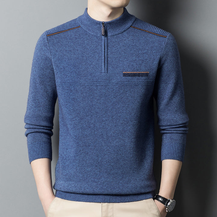 Trendy high collar pullover for men with zipper Lune London