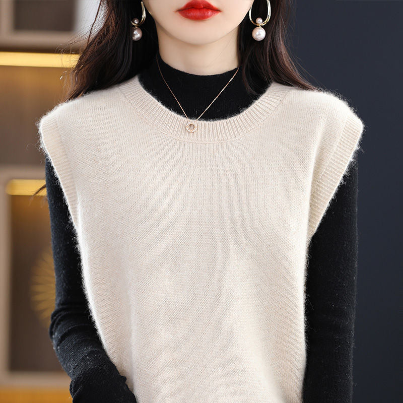 Gilet en tricot léger pour femme avec élégant col rond Chic & Stil