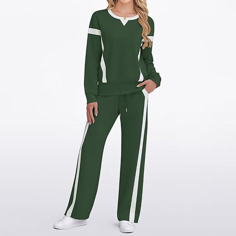 Ladies Sports Sweatshirt and Wide Jogging Pants Set Lune London