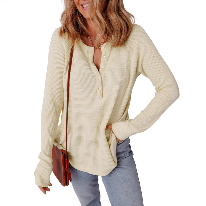 Lune London textured material casual Henley sweater for women
