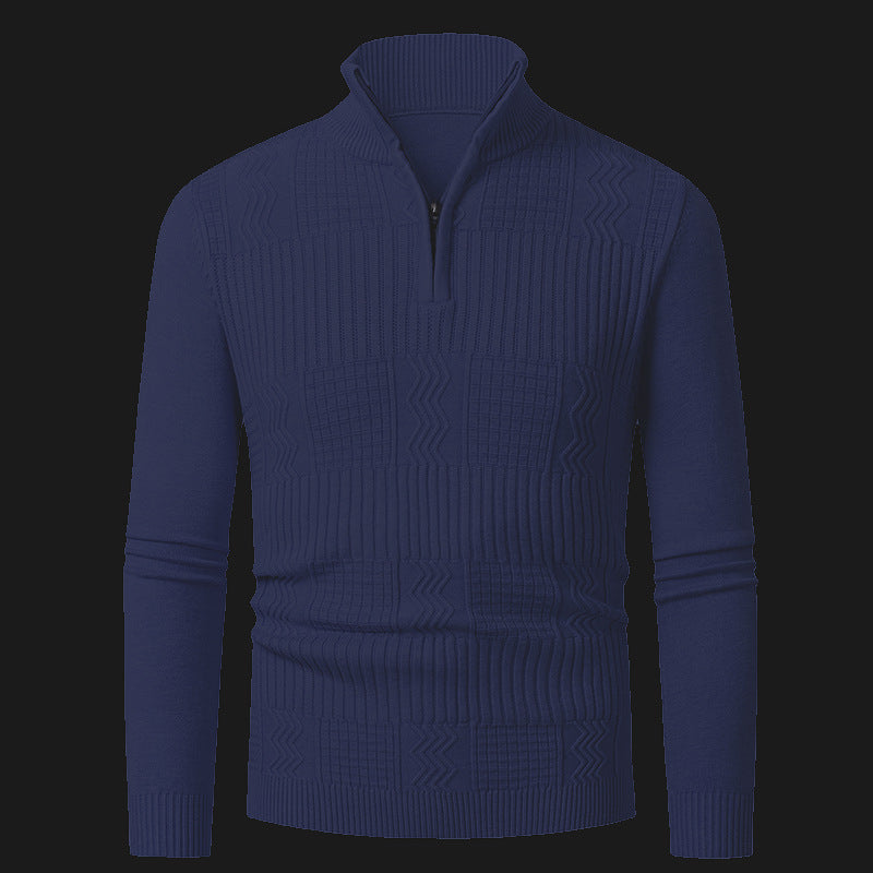 Men's knit sweater with modern zipper and textured surface Lune London