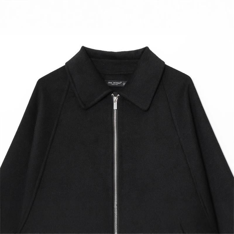Fashion women's jacket with asymmetrical cut and casual zip Lune London