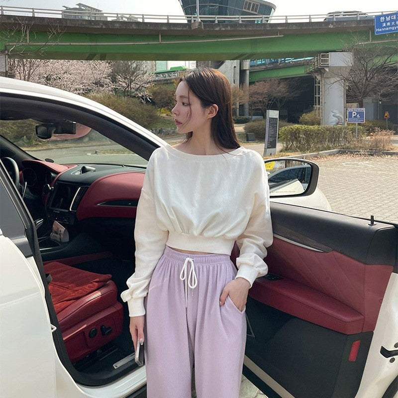 Pull court décontracté pour femmes avec taille élastique Chic & Stil