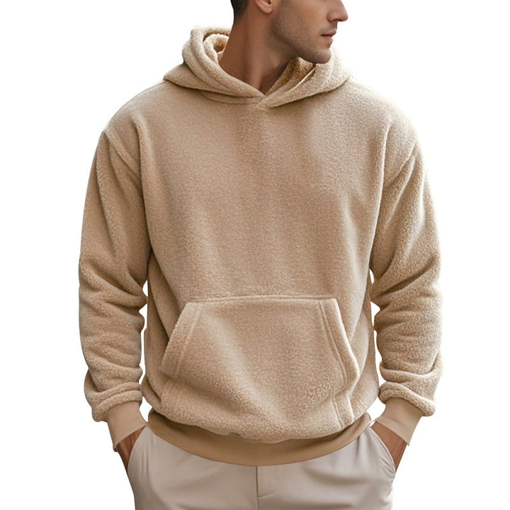 Men's cozy fleece hoodie with practical pockets and elastic cuffs Chic and style