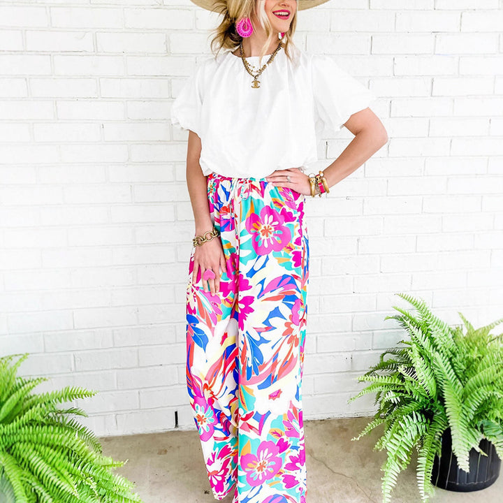 Trendy floral wide pants for women Lune London