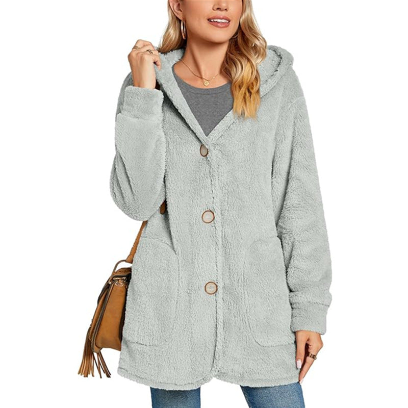 Ladies Cozy Fleece Hoodie with Pockets Lune London