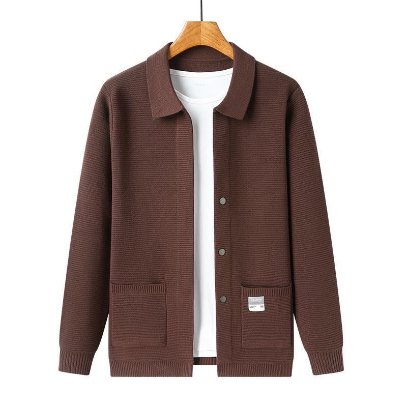 Elegant knitted jacket for men with practical pockets and modern cut Lune London