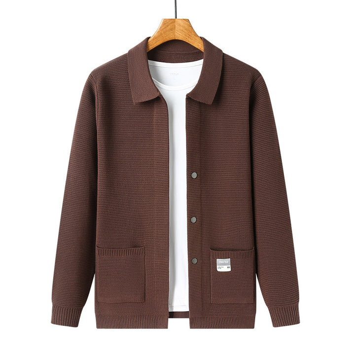 Elegant knitted jacket for men with practical pockets and modern cut Lune London