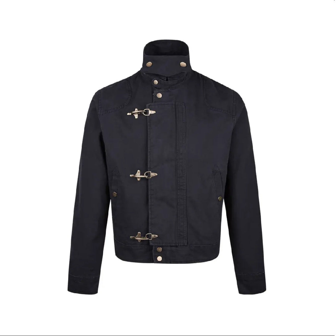 Trendy short jacket for men with innovative loops and a practical stand collar Lune London
