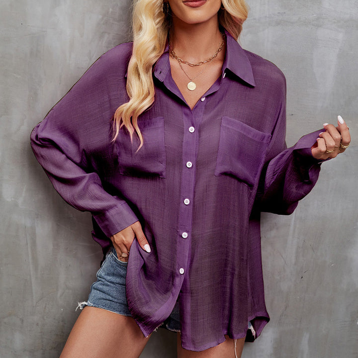 Airy and chic women's blouse with chest pockets Lune London