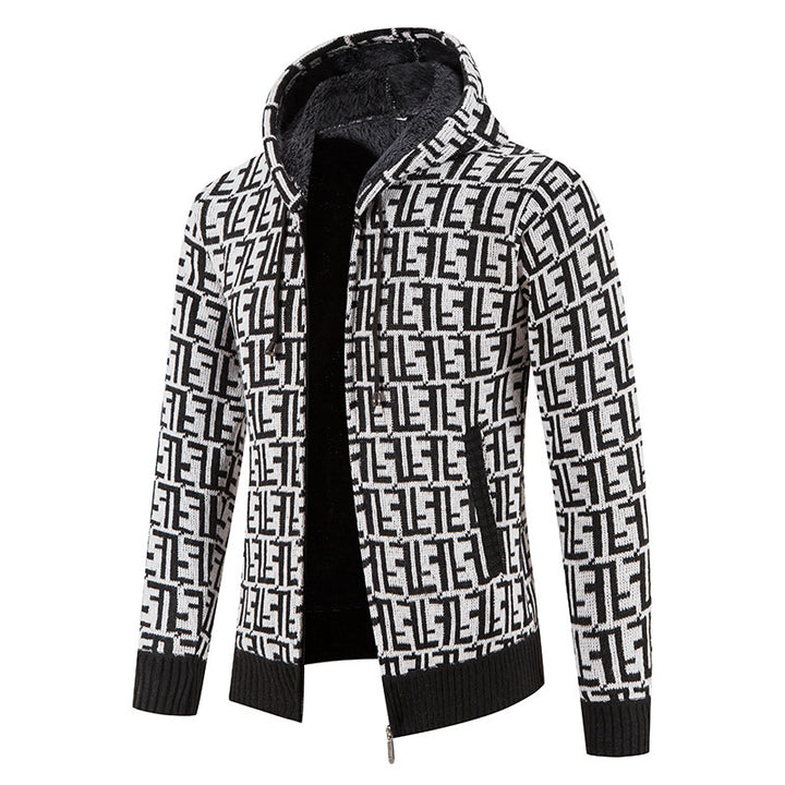 Men's High-Quality Pullover with Modern Pattern and Chic Hoodie Style