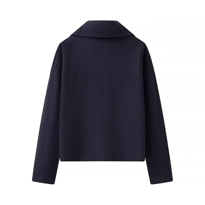 Women's biker jacket, cropped, with double-breasted fastening and side pockets Lune London