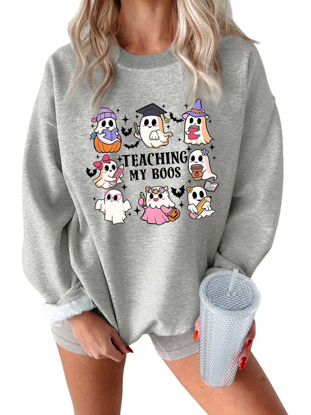 Sweatshirt pour femmes avec un design Halloween ludique et une coupe décontractée Chic & Stil