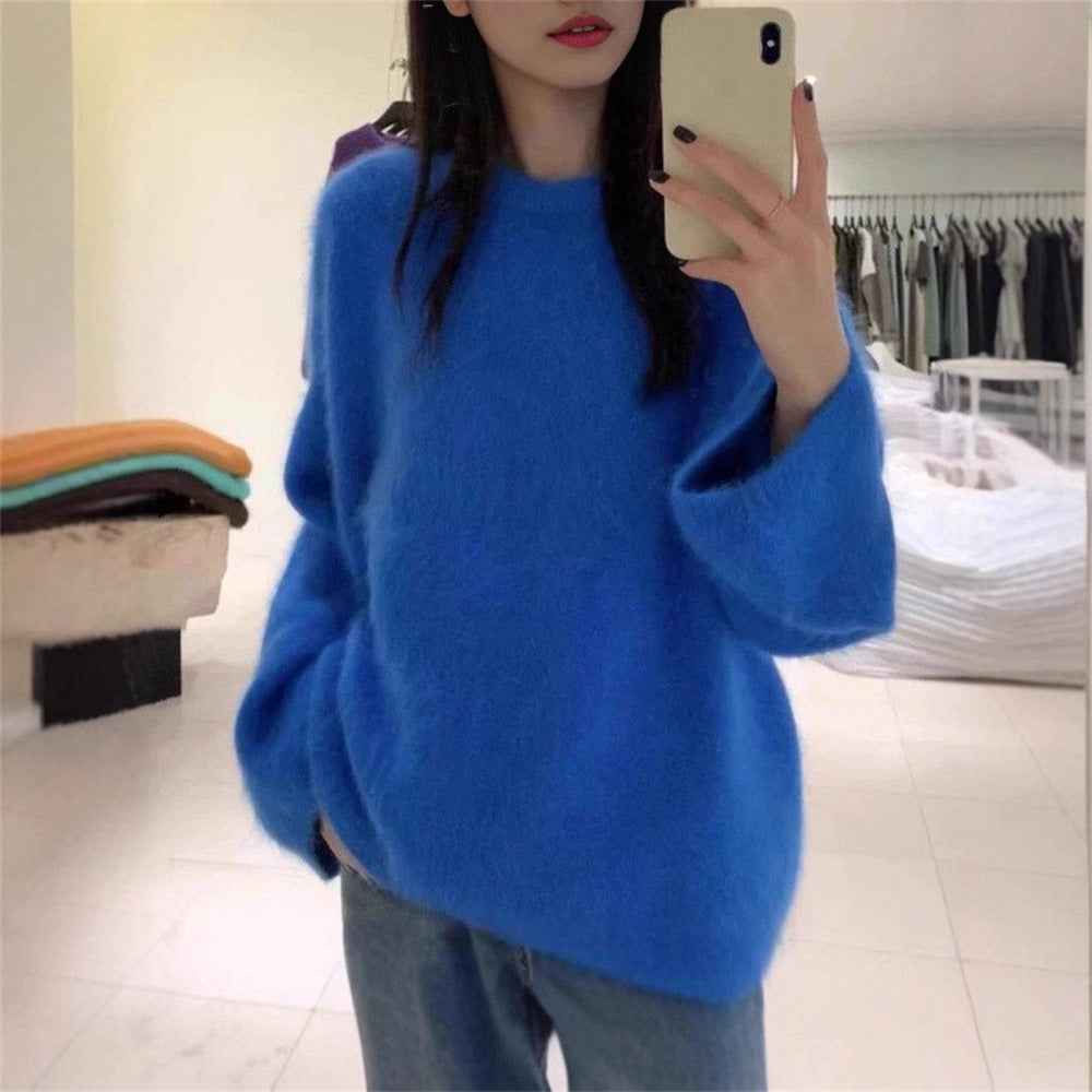 Pull moelleux pour femmes à coupe surdimensionnée en laine mohair Chic & Stil