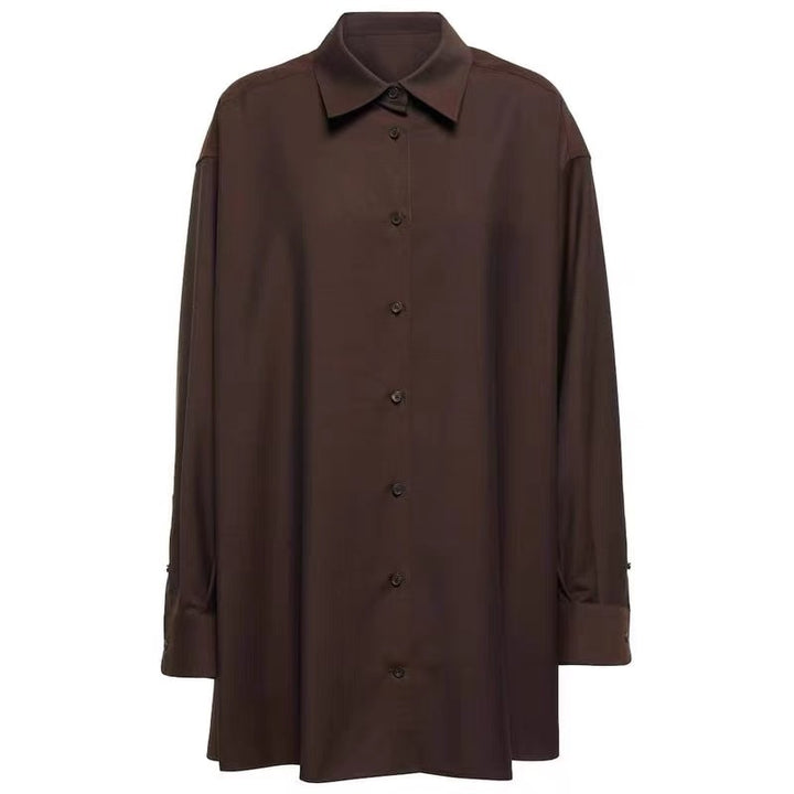 Blouse Élégante Femme à Manches Longues avec Patte de Boutonnage Minimaliste Chic & Stil