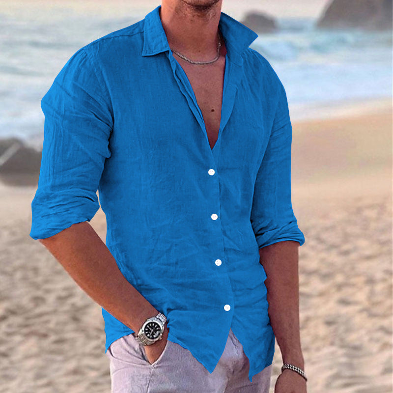 Men's Lightweight Casual Linen Button-Down Shirt Lune London