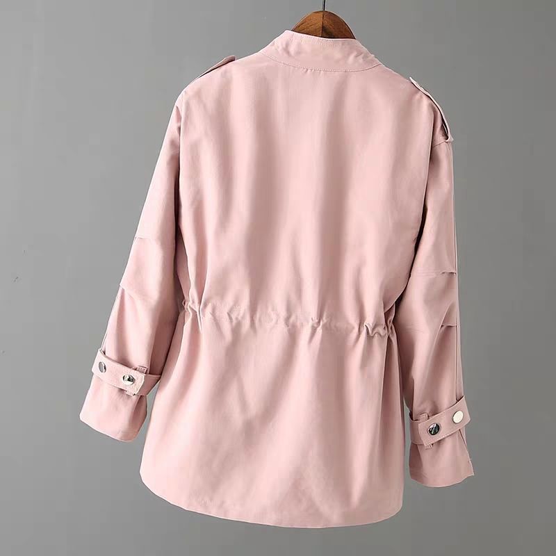 Ladies Practical Leisure Jacket with Adjustable Waist and Chic Style Pockets