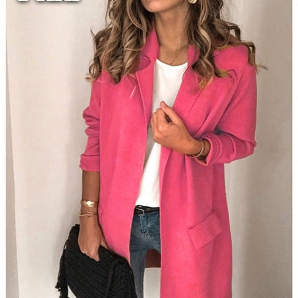 Elegant long women's coat with pockets Lune London