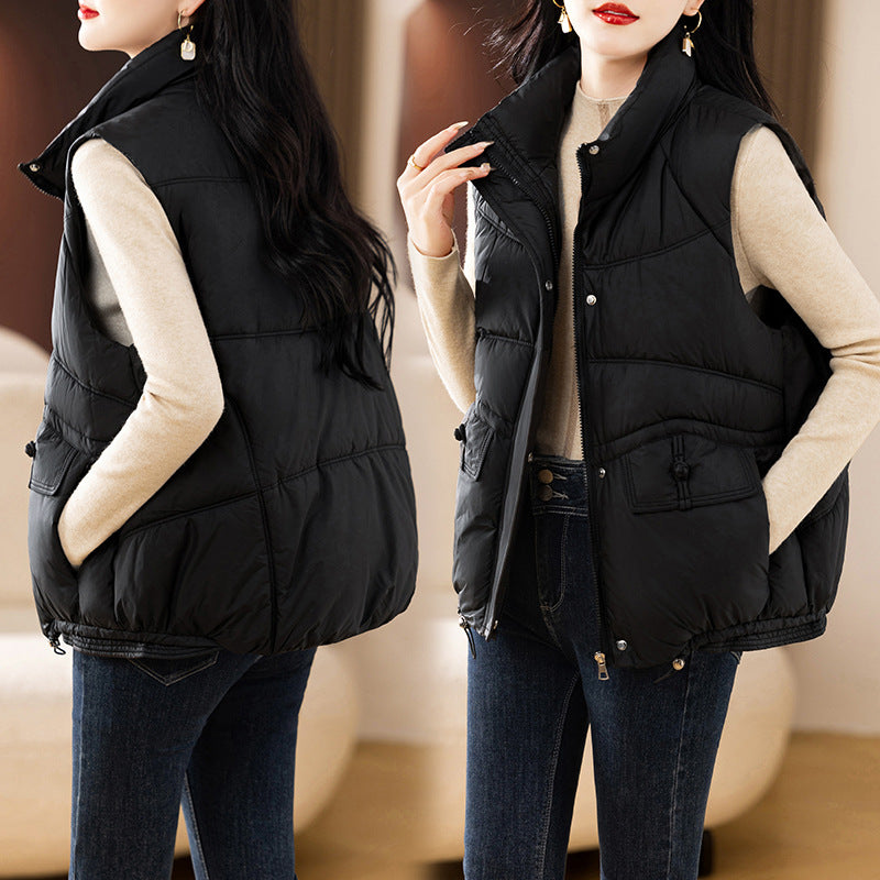 Lady sleeveless down jacket with high collar Lune London