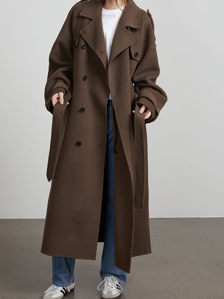 Oversized trench coat for women in soft wool blend Lune London