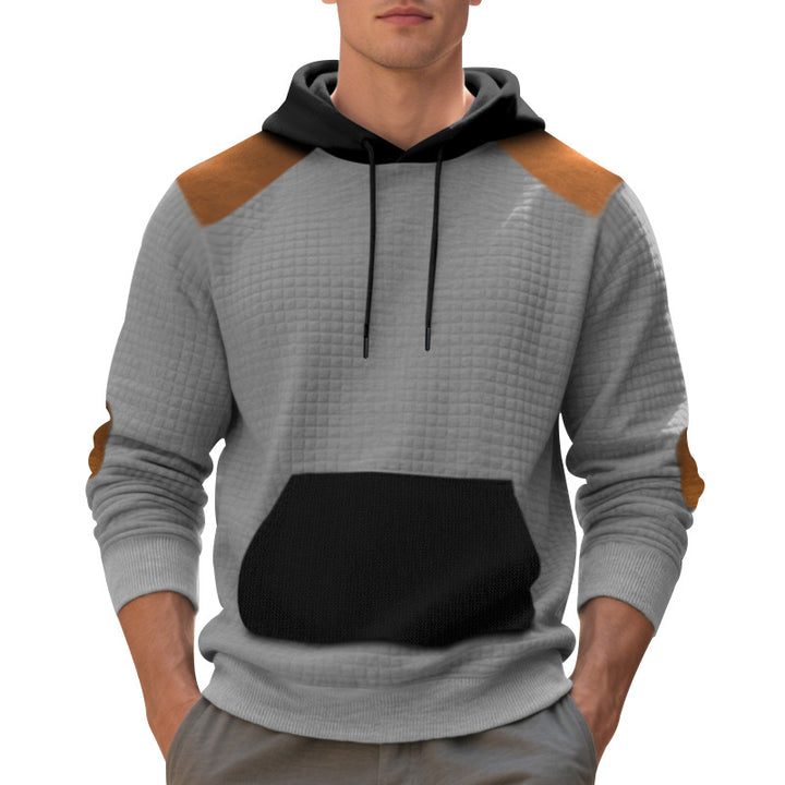 Men's Structured Fabric Hoodie with Contrast Details Lune London